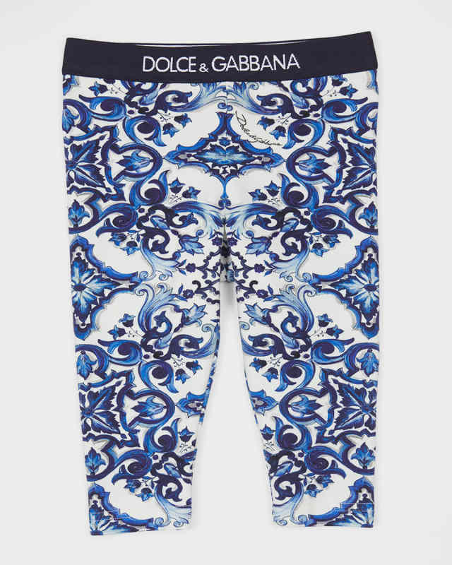 Girl's Mediterraneo Majolica Leggings, Size 1